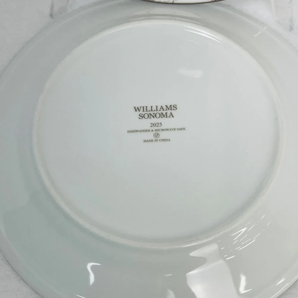 Williams Sonoma 2025 Pumpkin Salad Plates Set of 2 Harvest Gourd Toile 9 Inch